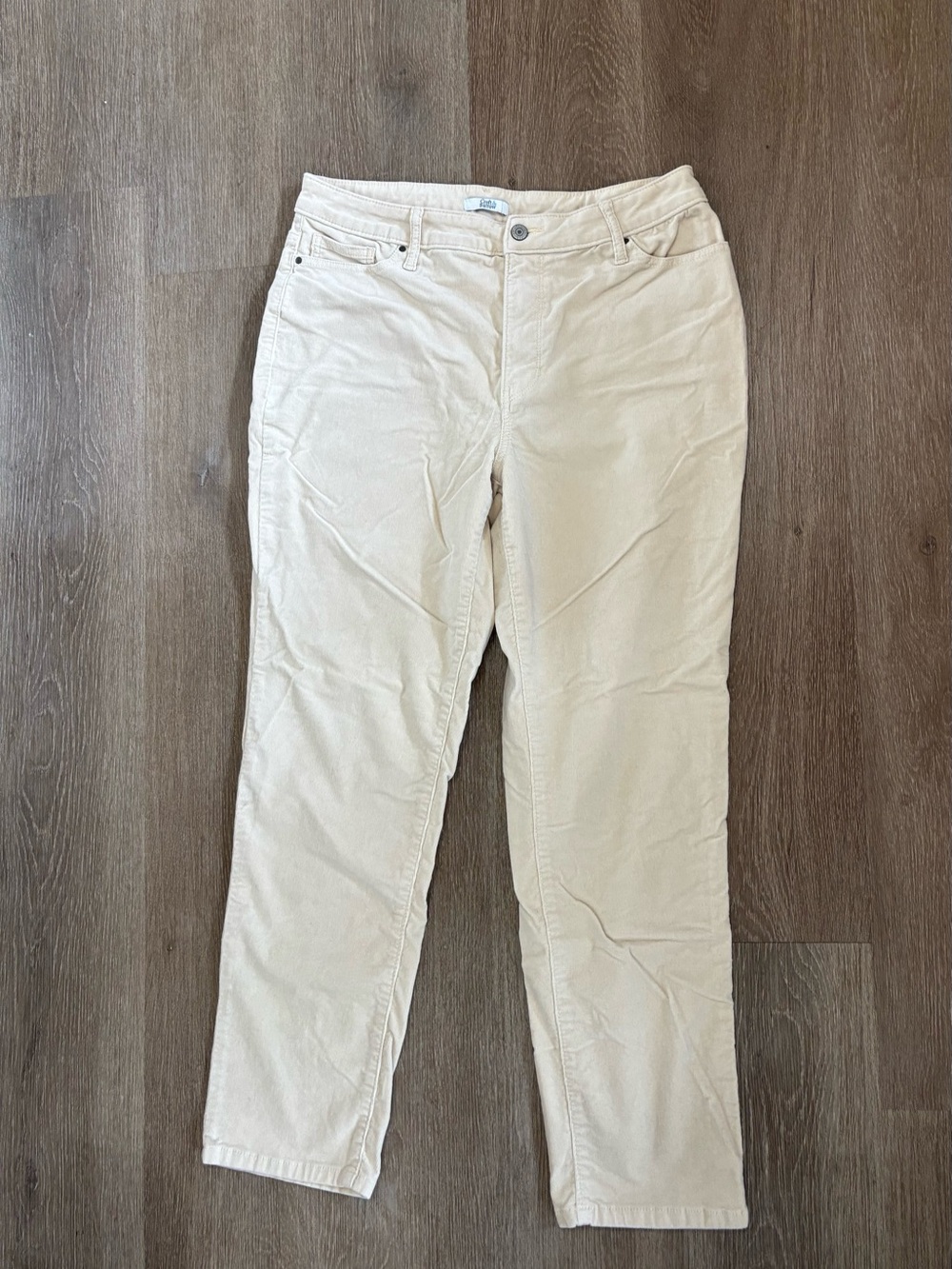 croft & barrow Cream Corduroy Straight Pants
